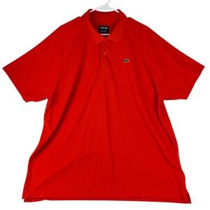 Lacoste Sport Polo Shirt Mens 4XL  Orange Ultra Dry Performance Short Sleeve